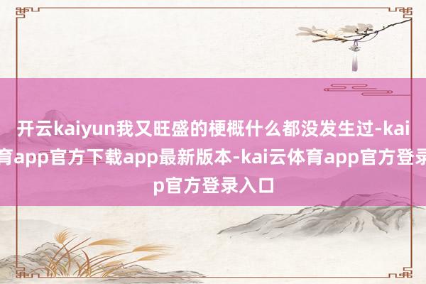 开云kaiyun我又旺盛的梗概什么都没发生过-kai云体育app官方下载app最新版本-kai云体育app官方登录入口