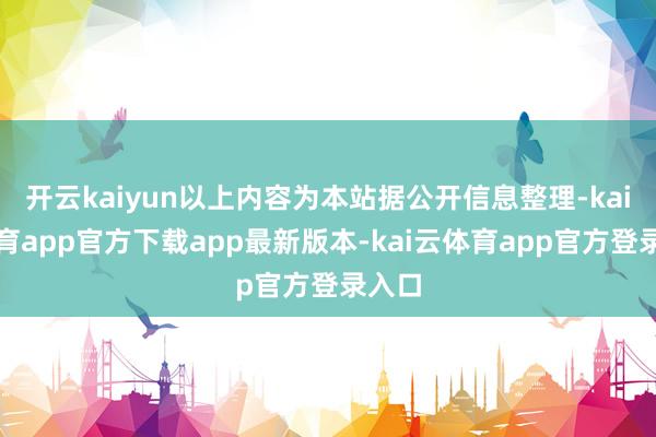 开云kaiyun以上内容为本站据公开信息整理-kai云体育app官方下载app最新版本-kai云体育app官方登录入口