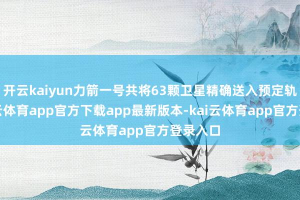开云kaiyun力箭一号共将63颗卫星精确送入预定轨谈-kai云体育app官方下载app最新版本-kai云体育app官方登录入口