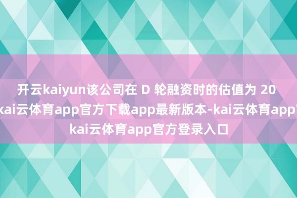 开云kaiyun该公司在 D 轮融资时的估值为 20 亿好意思元-kai云体育app官方下载app最新版本-kai云体育app官方登录入口