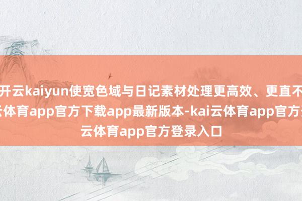 开云kaiyun使宽色域与日记素材处理更高效、更直不雅-kai云体育app官方下载app最新版本-kai云体育app官方登录入口